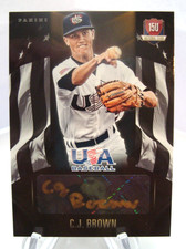 2015 Panini USA Baseball Box Set C. J. BROWN #4 15U Black Gold Auto /49