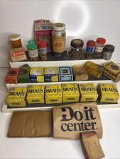 Vtg Advertising Lot Of 27 Mixed Brand upholstery Nails ,Tacks Boxes