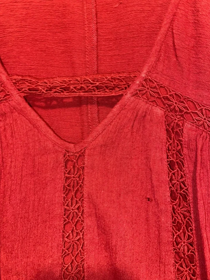 Vestido Babydoll American Eagle Granate Hasta la Rodilla Manga Campana Boho Talla Mediana Foto 2 de 4