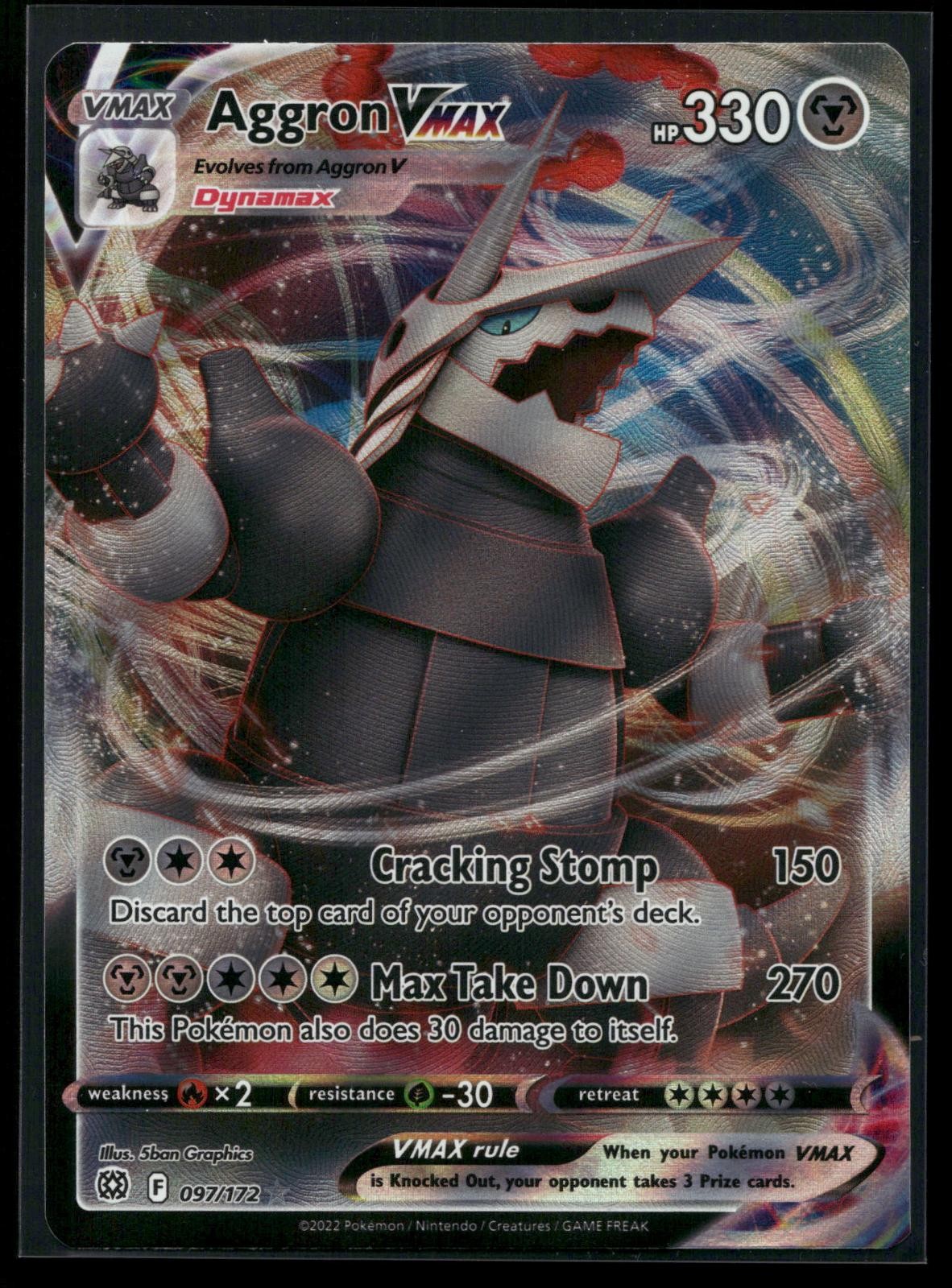 Aggron VMAX 097/172 Holo Brilliant Stars Ultra Rare Lightly Played