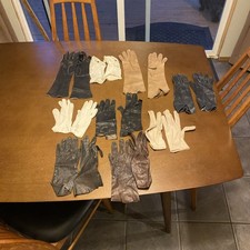 Vintage lot Of Nine Pairs Ladies Leather Dress Gloves Wrist Opera