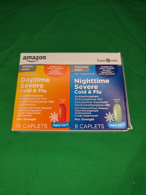 #ad Amazon Basic Care Severe Cold and Flu Relief Combo Pack Daytime amp; Nighttime 24 $9.99