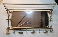 Rack Hall Mirror Coat Rack Hat Tree Swivel Mirror & Hooks Wall Mounted 24 inches