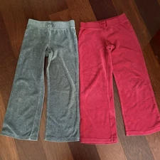 Girl’s Circo Velour Stretch Pants Pull On Comfort Red & Gray Lot Of 2 Size 6/6X