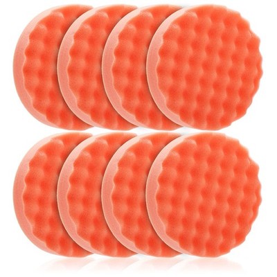 Fasmov 8 Pack 6'' Buffing Polishing Pads Waffle Pads, 6'', orange 