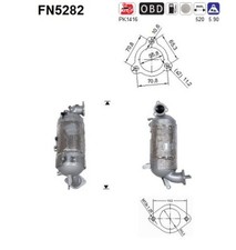 DPF Rußpartikelfilter Dieselpartikelfilter AS FN5282 Cordierit für HYUNDAI TL 4