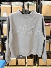Parke Women's L/XL Monochrome Varsity Mockneck Stone Sweatshirt SOLD OUT