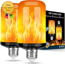 Halloween Decorations Upgraded LED Flame Light Bulbs, 4 Modes Flickering Light