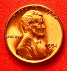 1954-S Lincoln Wheat Cent Penny GEM RED BU From an Original Bank Roll