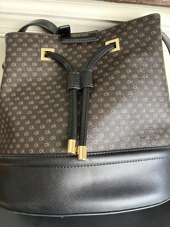 Calvin Klein Black/brown Ash Bucket Crossbody Bag   - Image 2 of 4