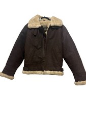 South Wind Brown Bomber Leather Jacket Size S...