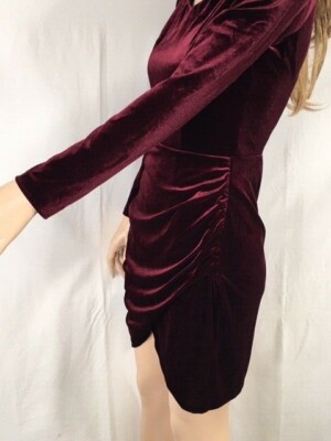 aqua burgundy velvet dress Genevieve Mini Dress