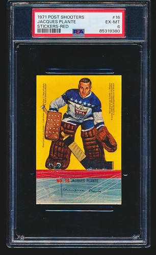 1971 Post Shooters Jacques Plante Red #16 PSA 6