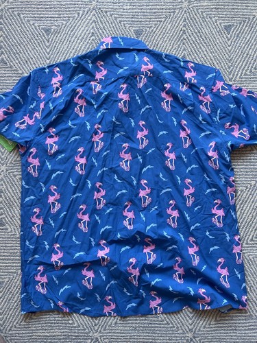 Tipsy Elves Short Sleeve Button Shirt - Blue/Pink - Boards of Paradise-4XL NWT - Picture 4 of 5