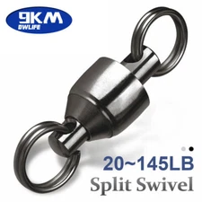 Ball Bearing Swivel with Split Ring Heavy Duty Stainless Steel Fishing Connector