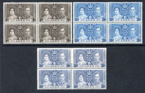 Aden 13-15, postfrisch, Krönung 1937 Königin Elisabeth & König George VI BL von 4 - Bild 1 von 1