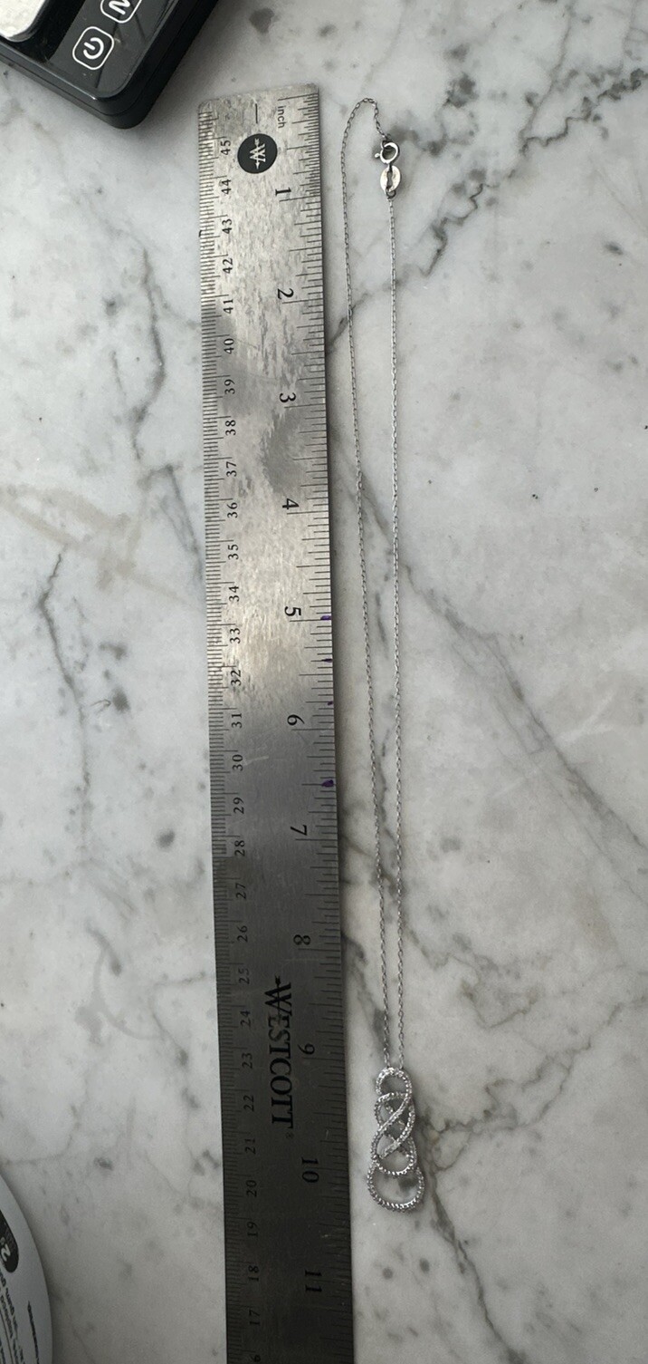 Sterling Silver Double Infinity Diamond Necklace ￼ - image 3