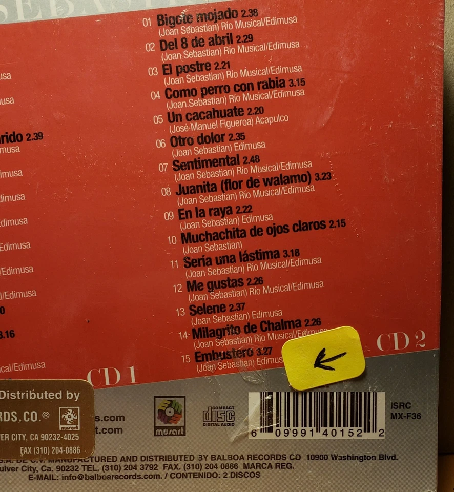 JOAN SEBASTIAN - CLASICAS MUSICALES (2008 BRAND NEW - 2 CD BOX SET) - Image 2 of 4