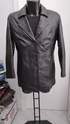 Frye Jacke aus Echtem Leder Gebraucht Frau Schwarz Gr L XYM745L