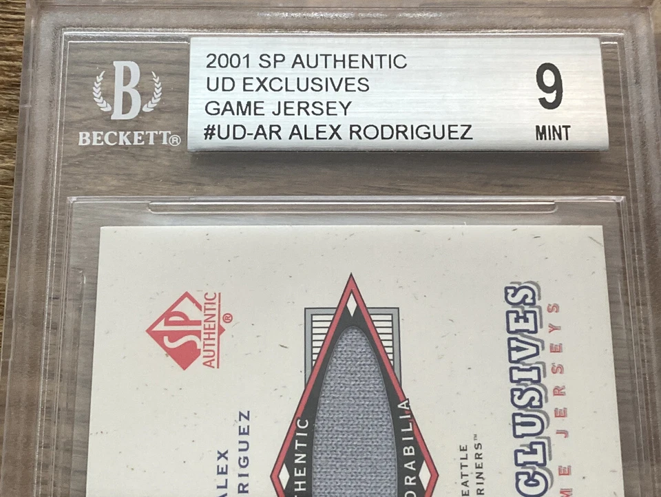 2001 SP Authentic Exclusives Alex Rodriguez Jersey #UD-AR BGS 9 Mariners - Image 2 of 4