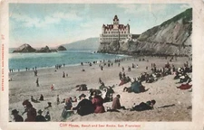 Postcard Cliff House, Beach and Seal Rocks, San Francisco VTG VPC02.