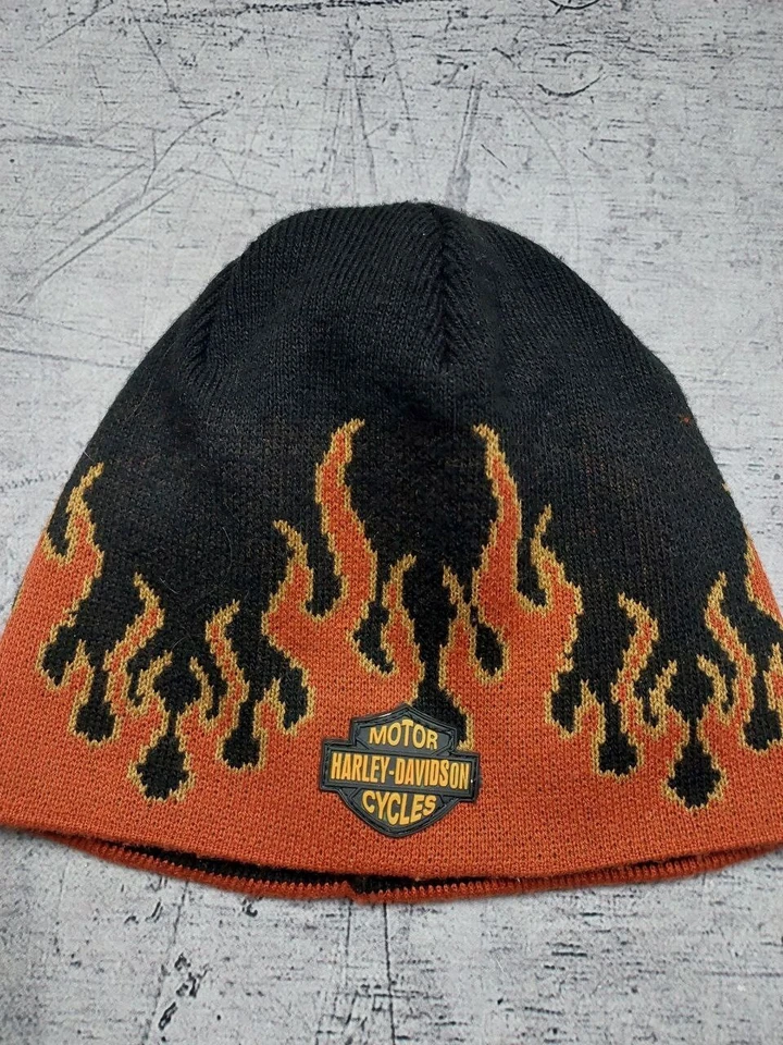 Harley Davidson Flame Hat Small Logo Vintage - Image 3 of 3