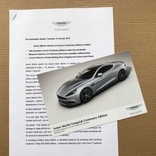 2013 Aston Martin Vanquish Centenary Edition Press Photographs + Release