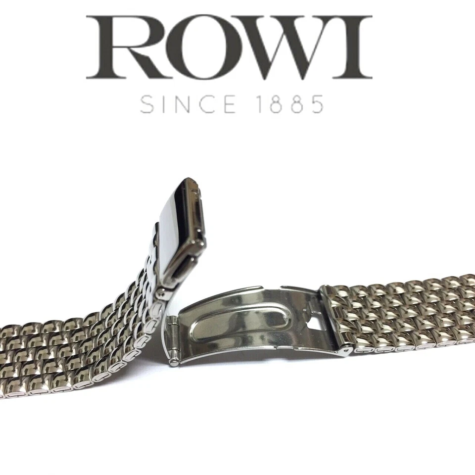 NUEVO 22mm ROWI 302891 ACERO INOXIDABLE ALTO PULIDO ESLABÓN PULSERA CORREA RELOJ  Foto 4 de 4