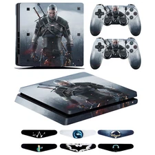 PS4 Slim Skin Decal Cover Sticker For Playstation 4 Slim Console + 2 Controllers