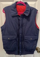 Vintage Outdoor Exchange Insulated Down Puffer Vest Reversible Blue/Red Medium