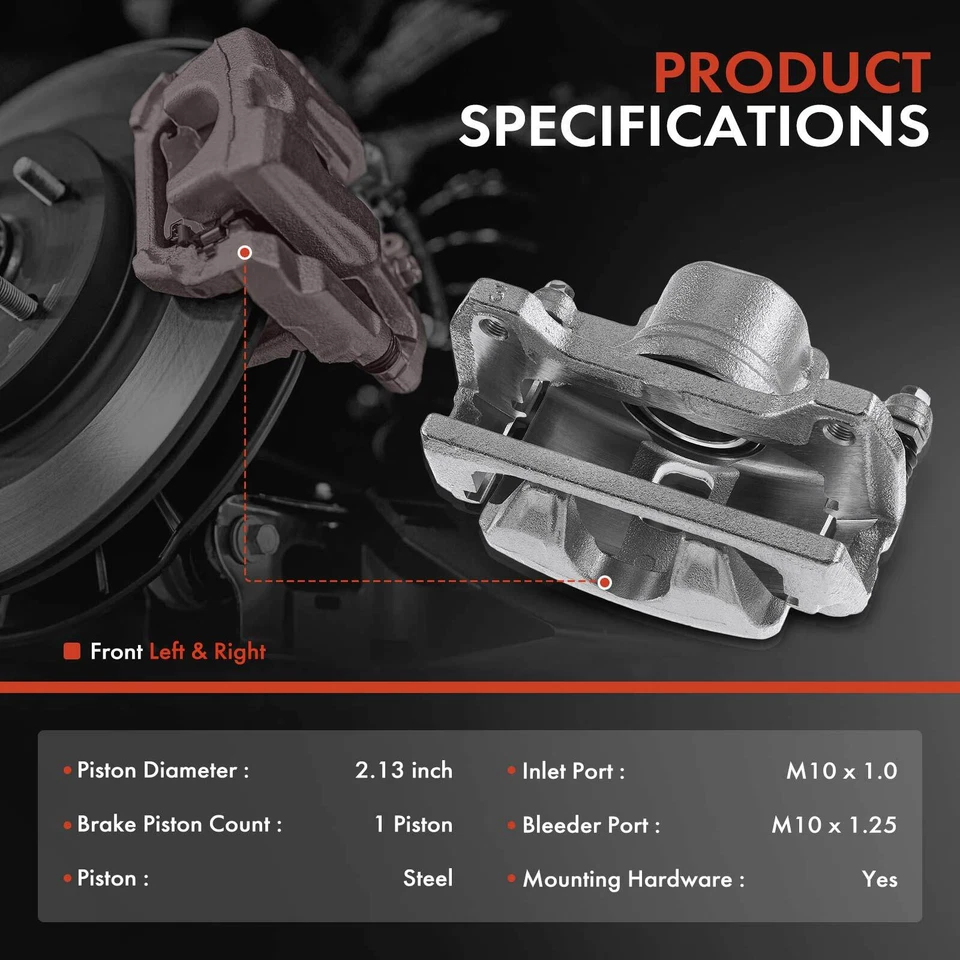 2x Front Left & Right Brake Calipers w/ Bracket for Acura RSX Type-S 02-06 Civic - Image 2 of 4
