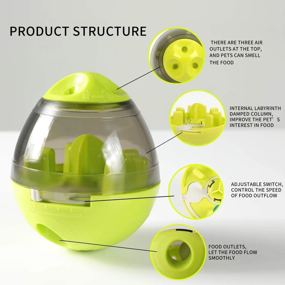 Tumbler Pet Toy, Automatic Pet Slow Feeder Treat Ball, Cat or Dog Toy