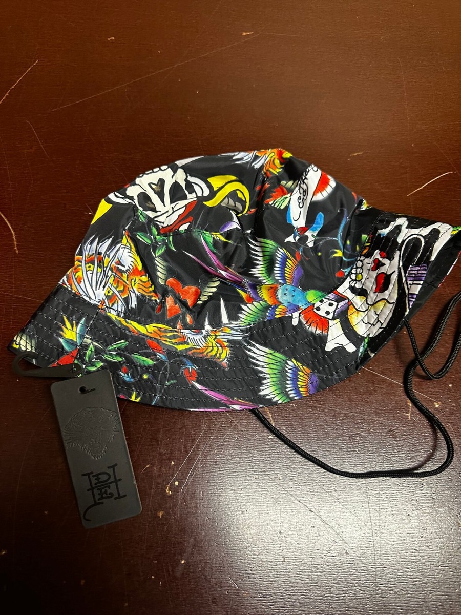 Ed Hardy Mens Multicolor Graphic Tattoo Lightweight Bucket 