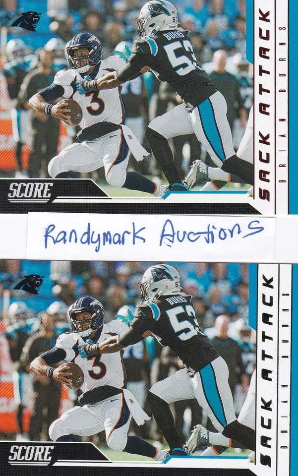 Brian Burns PANTHERS 2023 SCORE SACK ATTACK RED VALUE PACK & SILVER Base 11 - Image 2 of 3
