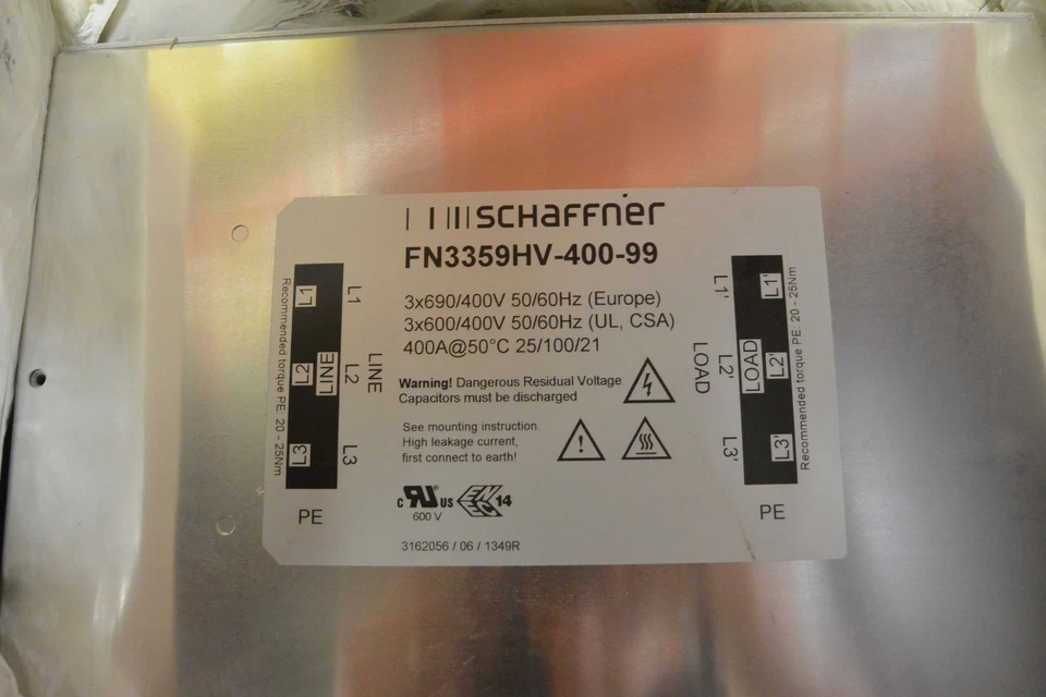 Schaffner FN3359HV-400-99 Filter Foto 2 de 4