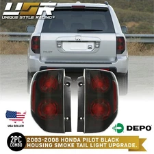 DEPO JDM Black/Smoke Rear Left + Right Tail Lights Lamps For 2003-08 Honda Pilot