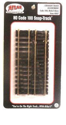 HO Scale Atlas 847 Code 100 Straight Track Assortment (10) pcs