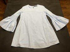 Zara dress bell sleeves small baby blue Trafaluc collection