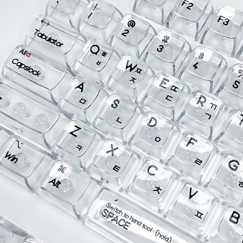 Korean Transparent Keycap Set PC Shine Through Backlit Keycaps CBSA Profile _yi - Afbeelding 12 van 14