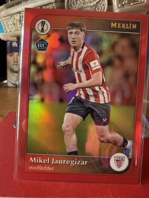 2024-25 Topps Merlin UEFA 107 Mikel Jauregizar RC Red 1/5 Alpha Athletic Club