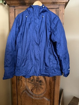 L.L. Bean Women s 1X Blue Tek Waterproof Hooded Trail Model Lined Rain Jacket