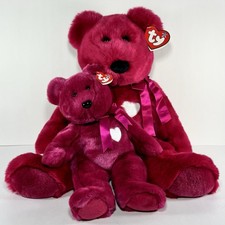 VTG Ty Beanie Buddy Valentina Plush Bear Lot Of 2- Large (21”) And Medium (14”)