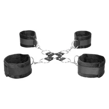 SHOTS Ouch! Black and White  Hogtie with Hand and Ankle Cuffs