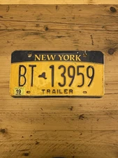 Vintage New York - TRAILER - US Car License Plate BT 13959