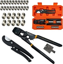 PEX Pipe Clamp Cinch Crimping Tool with Cutter 20PCS 1/2" & 10PCS 3/4"