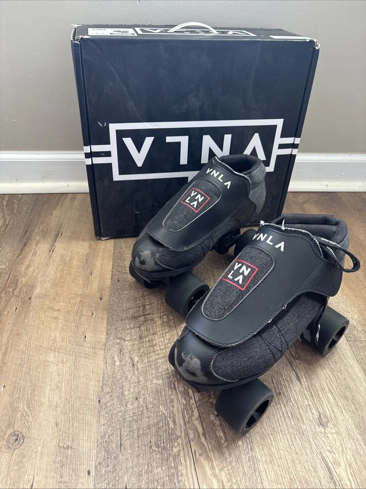 Patines VNLA Junior Quad Speed negros/grises para hombre’s 8 mujeres’s 9 usados con caja Foto 3 de 4