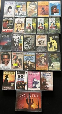 Vintage Country Cassettes x26-Patsy Cline,Jim Reeves,Cash,Boxcar,Ritter,Jones