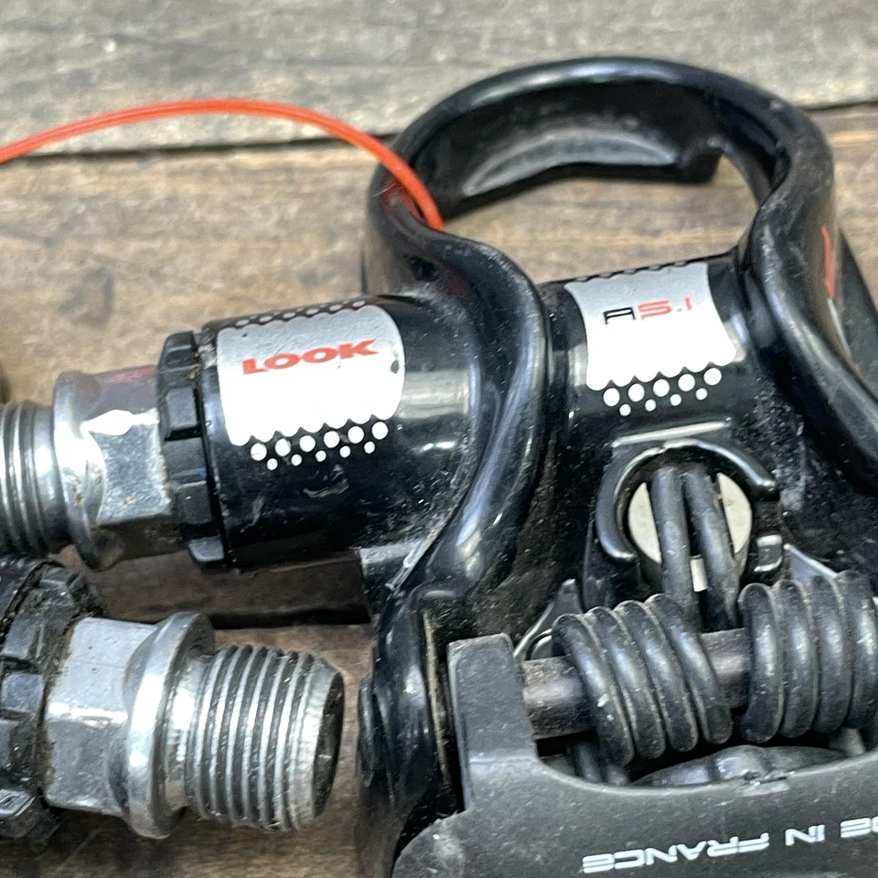 Par de pedales sin clip para bicicleta de carretera Look A5.1 Free Arc 9/16 hechos en Francia negros Foto 3 de 4