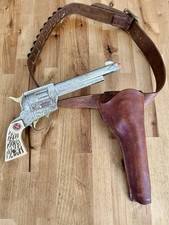VTG 1959 NICHOLS MUSTANG 500 Cap Gun Western Toy Leather Belt With Holster