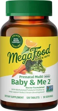 MegaFood Baby & Me 2 Prenatal Multivitamin Minis with Folate and Choline -120